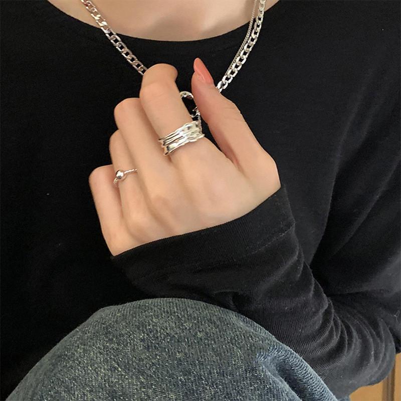 Unique Korean Style Smiley Face Geometric Open Adjustable Ring For Women Fashion