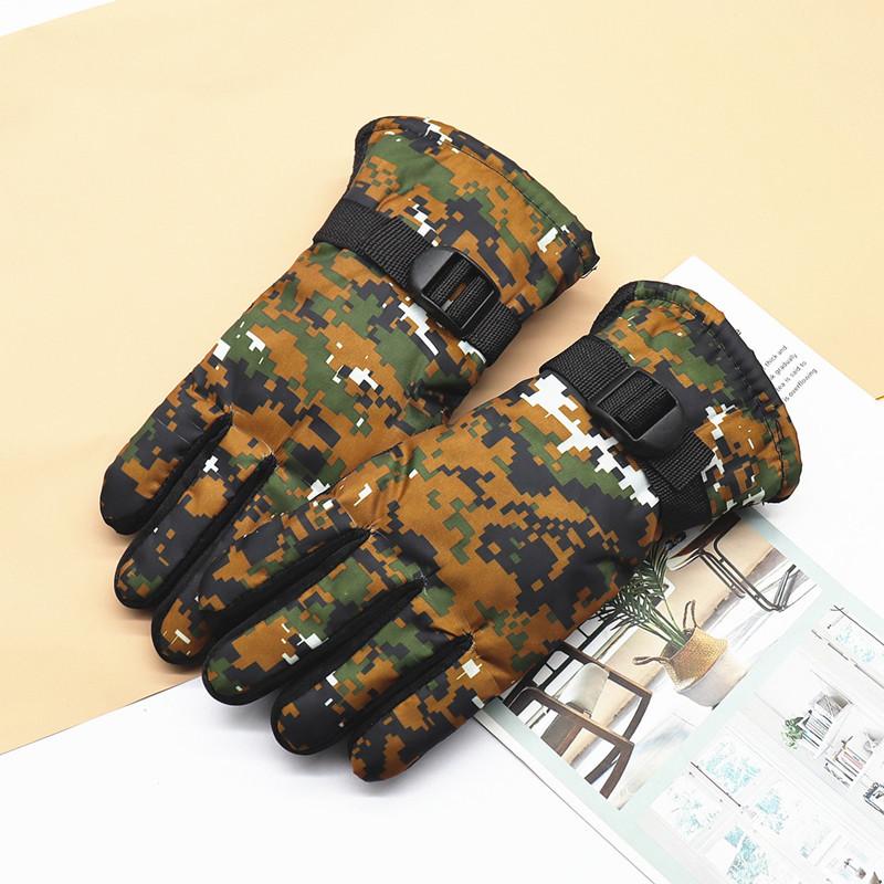 1 Paar Kinder Winterhandschuhe für Jungen Mädchen 8-12 Jahre alt Fleece gefüttert Warm Dick Camouflage Ski Radfahren Design Fäustlinge Zubehör