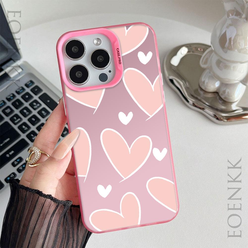 Luxury Love Heart Silver Phone Case For Samsung Galaxy S25 S24 Ultra S23 S22 FE S21 S20 Ultra Plus FE A25 A35 A55 5G Cover