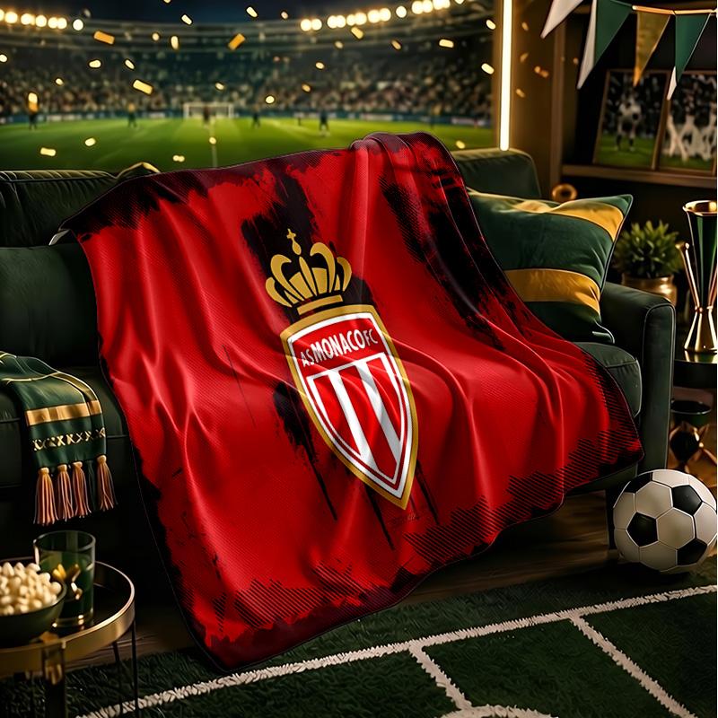 As Monaco Crest Throws Blanket Flannel Blankets Plush for Couch Bed Gifts for Men Women Travel picnic blanket Christmas fan gifts