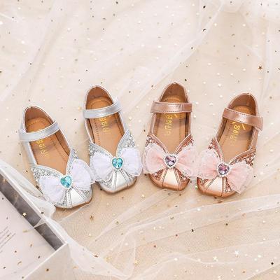 Zapatos de princesa de piel con cristales Aisha para niña 2022, suela suave, para primavera y otoño