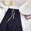 Spring and Summer Letter Drawstring Chiba Pants Fashionable Versatile Pleated Loose Wide-leg Pants High Waist Thin Lazy Straight-leg Pants
