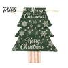 Snowflake Pattern Gift Holders Christmas Tree Shaped Drawstring Bags, Xmas Hanging Treat Sacks, Flannel Decorations Holiday Candy Small Storage