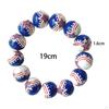 Armband zum 4. Juli Perlenarmband Erwachsene Trendschmuck Armreif Holzperle Unabhängigkeit