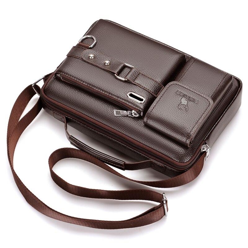 Male Messenger Bags High Quality Business Office Briefcase Fashion Crossbody Bags Men's Shoulder PU Leather Bags