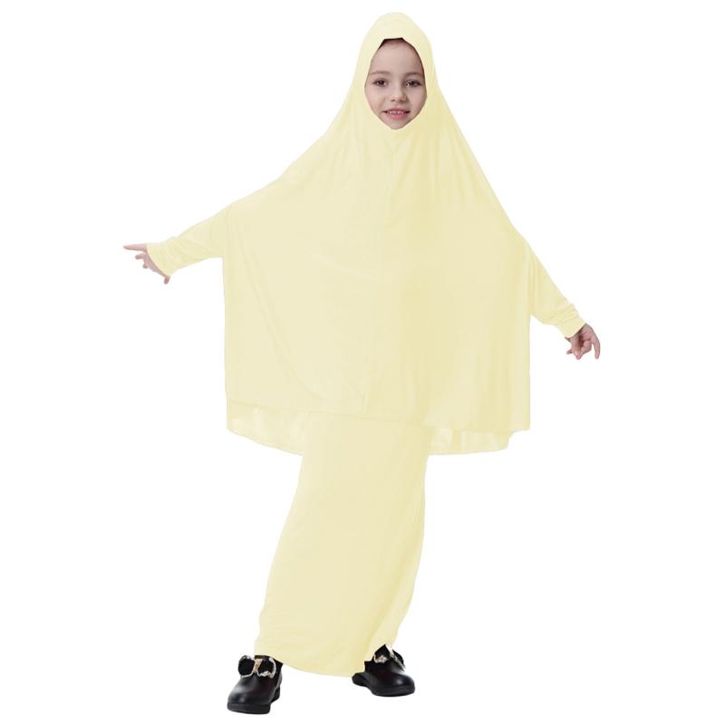 Muslimisches Mädchenkleid, Fledermaus-Röhrenrock-Set aus Milchseide