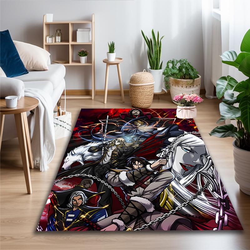 [Dark Fantasy Warriors Printed Carpet] Non-slip Office Rug, Cozy Area Carprt for Living Room Use, Soft Home Sofa Chair Mat