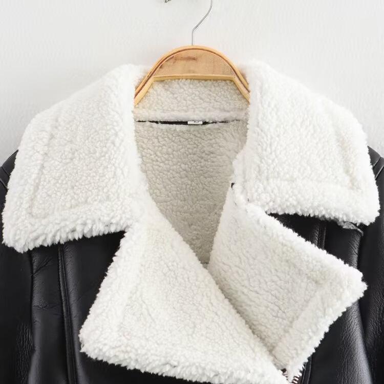 Europäischer und amerikanischer Stil, neue Damenbekleidung, modische, integrierte Pelz-Kurzjacke im Spice Girl Lokomotive Stil