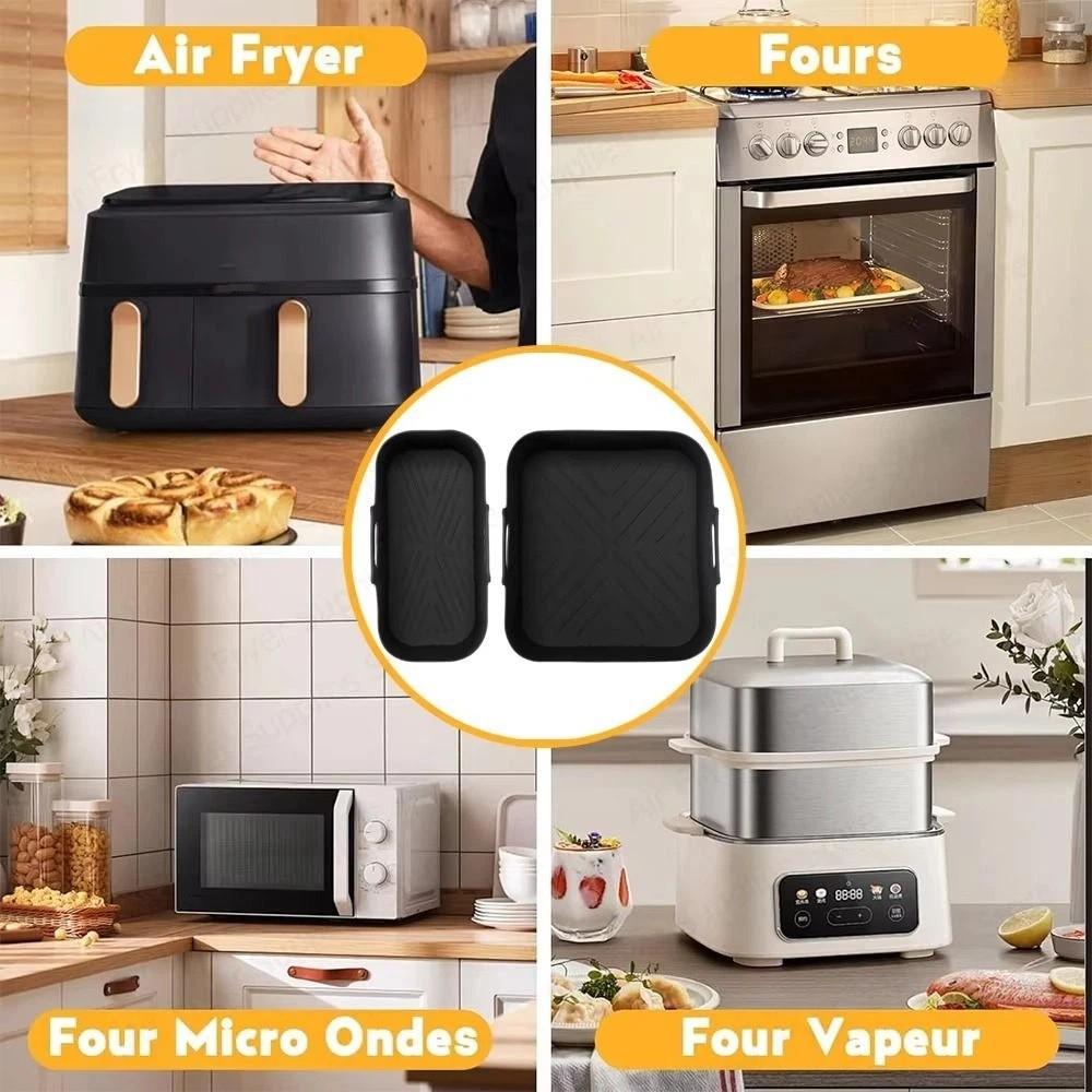 Reusable Dual Basket Baking Tray Non-Stick Air Fryer Basket Air Fryer Liner Airfryer Accessories