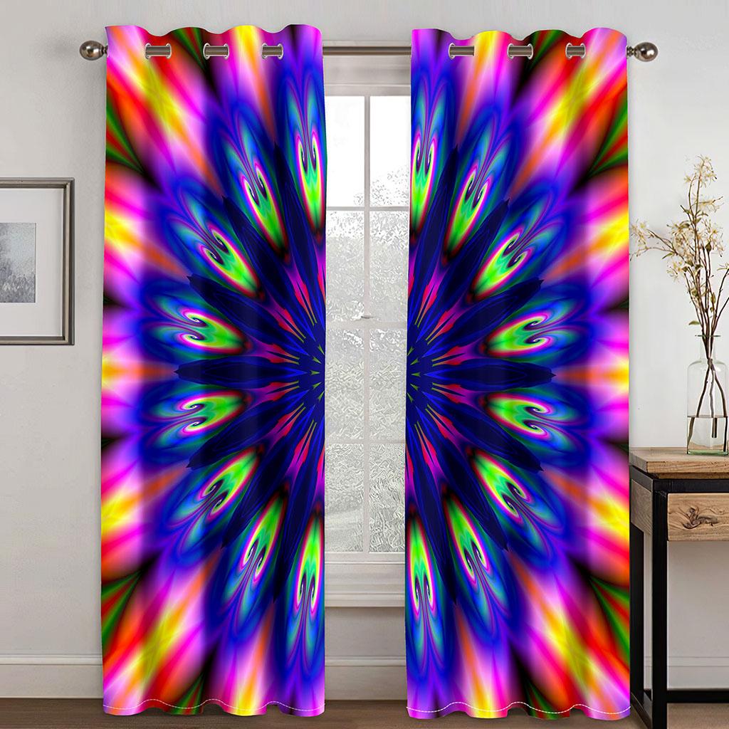 2 Panel Rotating Color Innovative Curtains Visual Impact Applicable Living Room Bedroom Kitchen Balcony Window Decoration