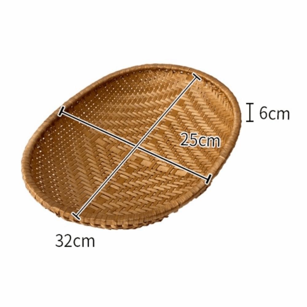 Oval Shape Rattan Storage Basket Wicker Material Fruit Display Basket  Kitchen Use