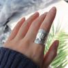 Retro Elephant Wide Ring For Women Men Silver Color Vintage Ethnic Style Open Ring Punk Gothic Accessories Designer Jewelry Gift