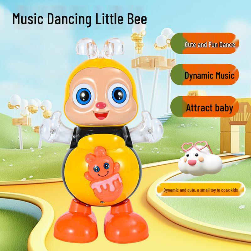 Cartoon Bee Dancing & Singing Light-Up Musical Toy for Kids Without Batteries + Screwdriver