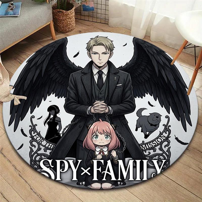 Spyxfamily Round Area Rug Carpet Rug For Living Room Bedroom Sofa Playroom Decor Nonslip Floor Mat