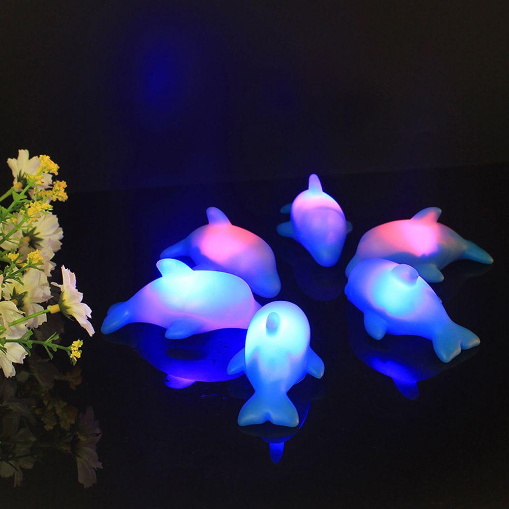 Bathroom Baby Dolphin Bath Toys LED Lamp Bath Toys Up Water Floating Toy Glowing Beach Toys