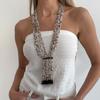 Floral Multi-Layer Beads Necklace Metal Chain Tassel Collarbone Chain Multi Layer Choker  Girls