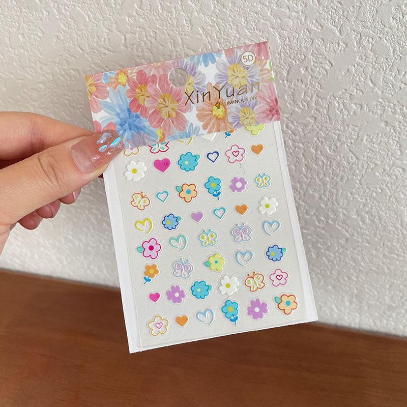 5D Embossed Cartoon Nail and Phone Stickers for Kids