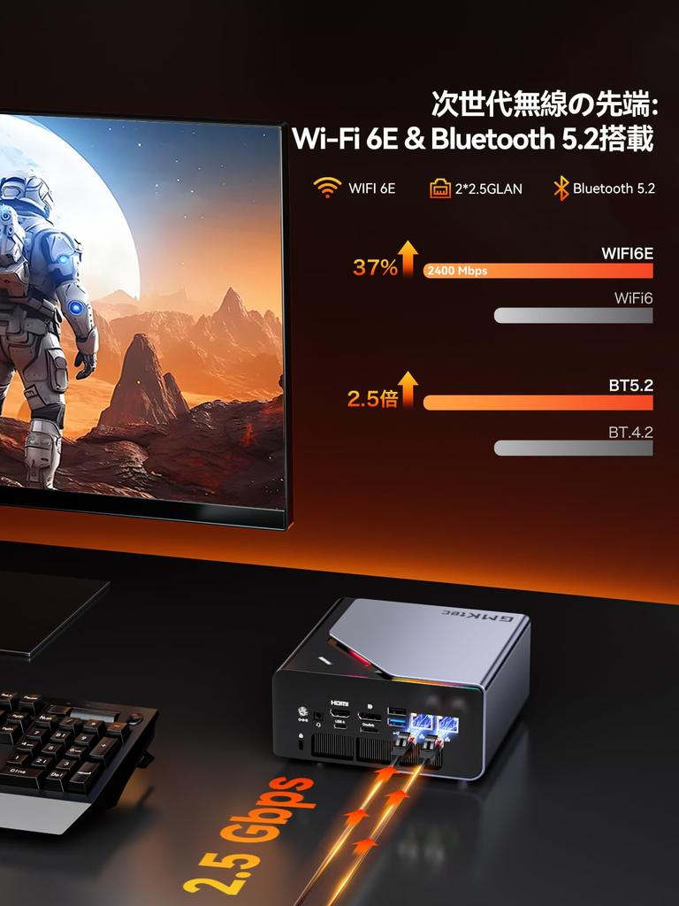 GMKtec K12 Mini PC with AMD Ryzen 7 H 255 Processor Than the 8 16 Up To 32GB DDR5 1TB NVMe PCIe X4 Dual HDMI 8K Quad Display Quiet Cooling Ideal for