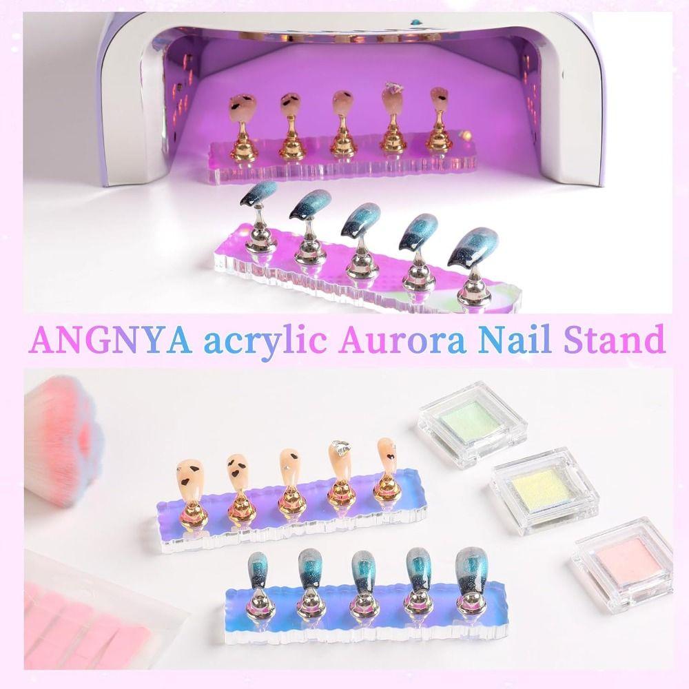 Magnetic Base Nail Stand 2 Base Nail Art Practice Holder Nail Display Stand  Nail Painting