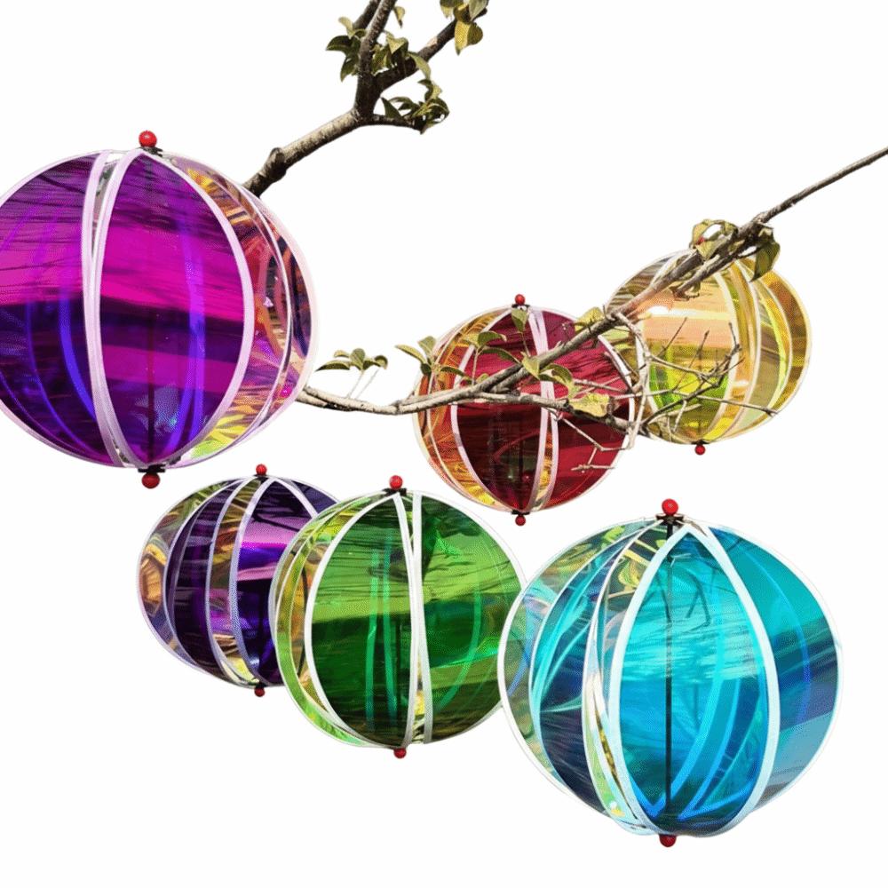 Transparent Material Hot Air Balloon Wind Spinner Plastic Material Fantasy Style Windmill Decoration Handmade Craft