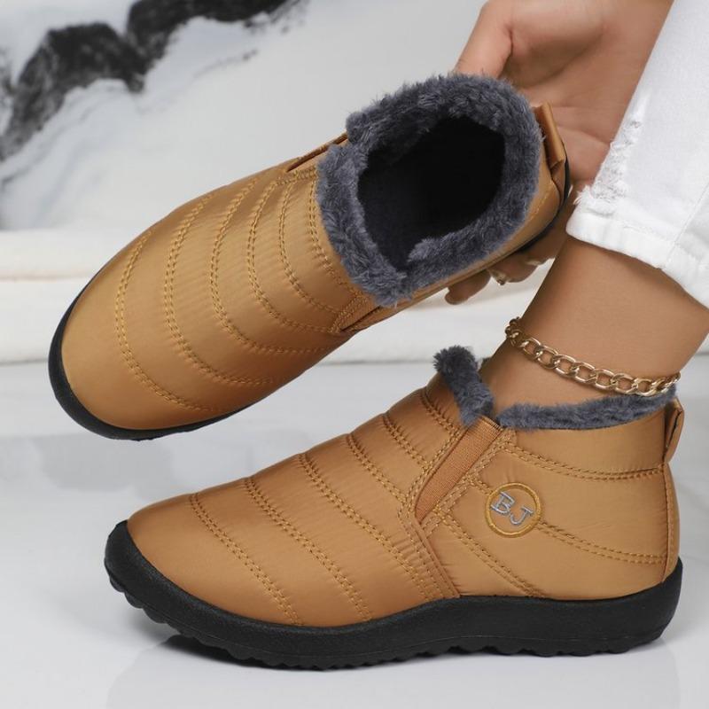 

Зимние новые толстоподошвенные бархатные утепленные сноубутсы для женщин больших размеров, короткие термоботинки для мамы, хлопковая обувь для женщин 46 золотой