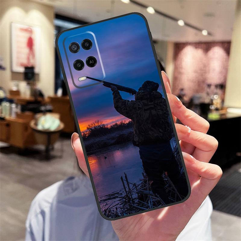 Hunter Man Fishing Dog Case For Oppo A17 A77 A80 A40 A60 A98 A78 A18 A38 A58 A16 A76 A96 A74 A94 A54 A57S A15 Cover