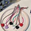 Fashion Sweet Heart Pendant Necklace Choker Neck Chain Elegant Clavicle Chain Gradient Crystal Beaded Necklace Jewelry