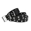 Women Belt Leather New Punk Style Fashion Pin Buckle Jeans Decorative Belt Double Exhaust Eye Belt