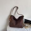 Wandering Mocha Suede Tote Bag Women's Early Autumn New Large-capacity Commuter Shoulder Messenger Bag