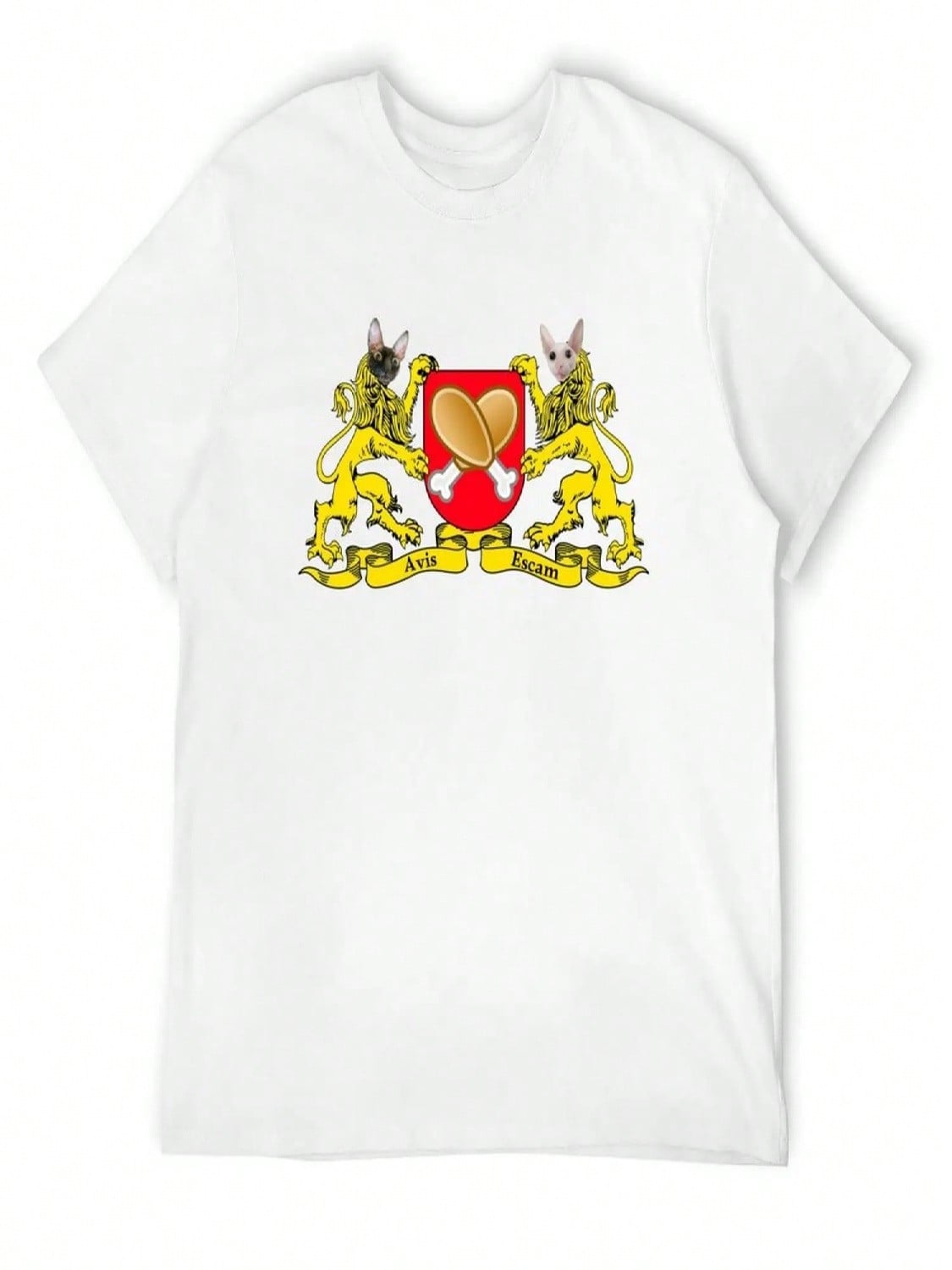 Meatbird Coat Of Arms T-Shirt Luxury T-Shirt Plus Size Tops Aesthetic Clothes T-Shirt unisex S разноцветный