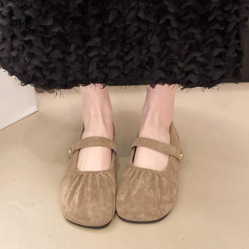 2025 Autumn Women Flat Shoes Fashion Round Toe Shallow Slip On Ladies Red Ballerinas Shoes Soft Flat Heel Mary Jane Shoes