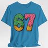 6 7 Meme T-Shirt Funny Ice Cream Numbers Dripping Sprinkle Design Six Seven