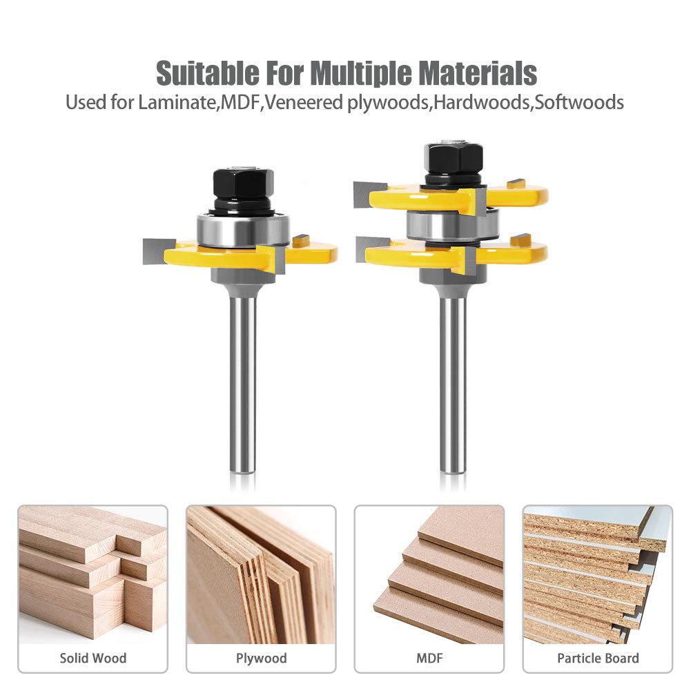 Special 2-piece Woodworking Milling Cutter Set, Puzzle Cutter Floor Cutter Woodworking Cutter 2-piece Set Mortise Cutter
