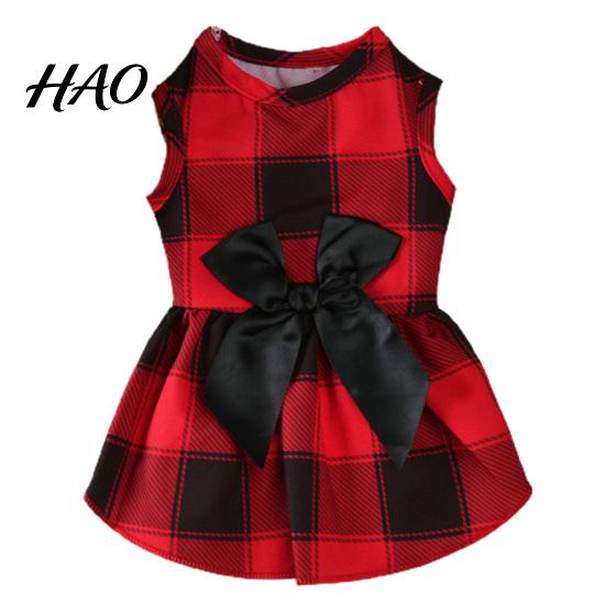 Dog Dress Pet Clothes Grids Pattern Dress-up Soft Texture Cosplay Dogs Princess for Small Costume