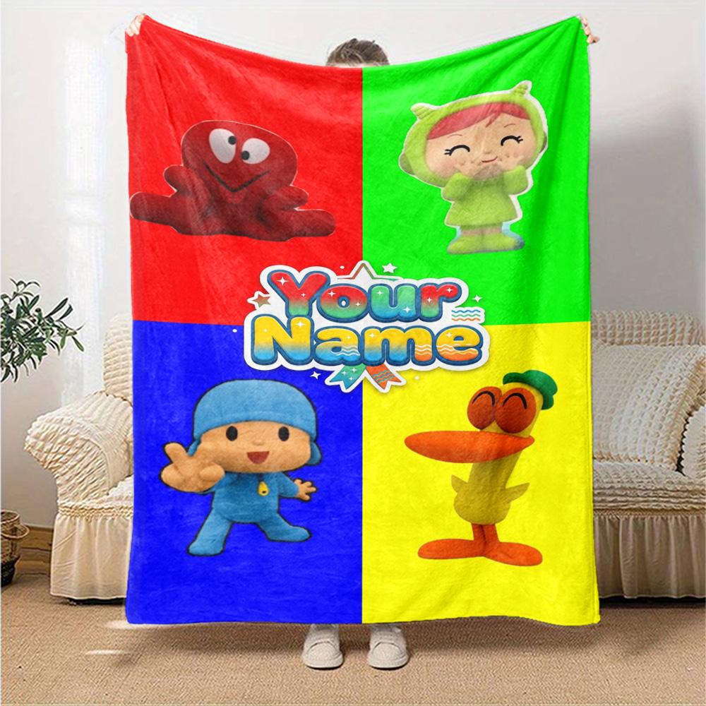 Pocoyo Personalized Text Blanket Throw Personalized Blanket Durable Comfort Throw For Sofa Seaside Office Chair Chair Four Seasons Multipurpose