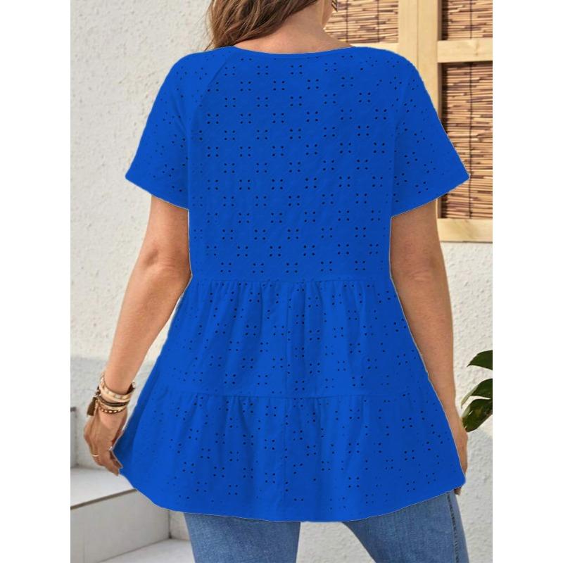 DAFIFY Dámská móda Ležérní Léto Jaro Jednobarevný potisk Halenky a košile s krátkým rukávem a výstřihem do V