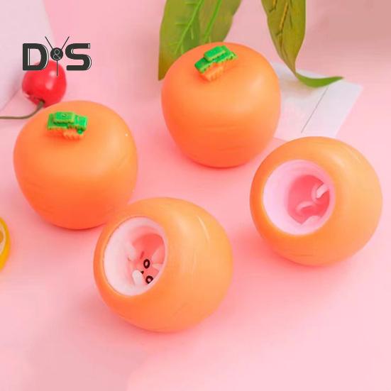 4Pcs Popping Rabbit Carrot Squeeze Toy Anxiety Stress Relief Bunny Radish Sensory Pinch Toy Kids Adults Vegetable Animal Fidget Toy