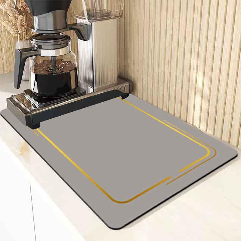 1pc Solid Color Drying Mat Non-Slip Absorbent Mat Tableware Kitchen Counter Drain Mats Placemats for Table