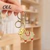 Rhinestones Inlaid Keychain Zodiac with Rhinestones, Sheep Design Bag Pendant, Chinese New Year Lucky Key Charm, Feng Shui Ornament for Car
