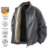 Herren Retro Lederjacke mit Samtfutter - Braun