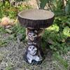 Hagefugl Mater Resin Statue Utendørs Terrasse Gård Plen Frittstående Eventyr Trehus Dyreskulptur Ornament Fuglebad Skål Vanning Fôring