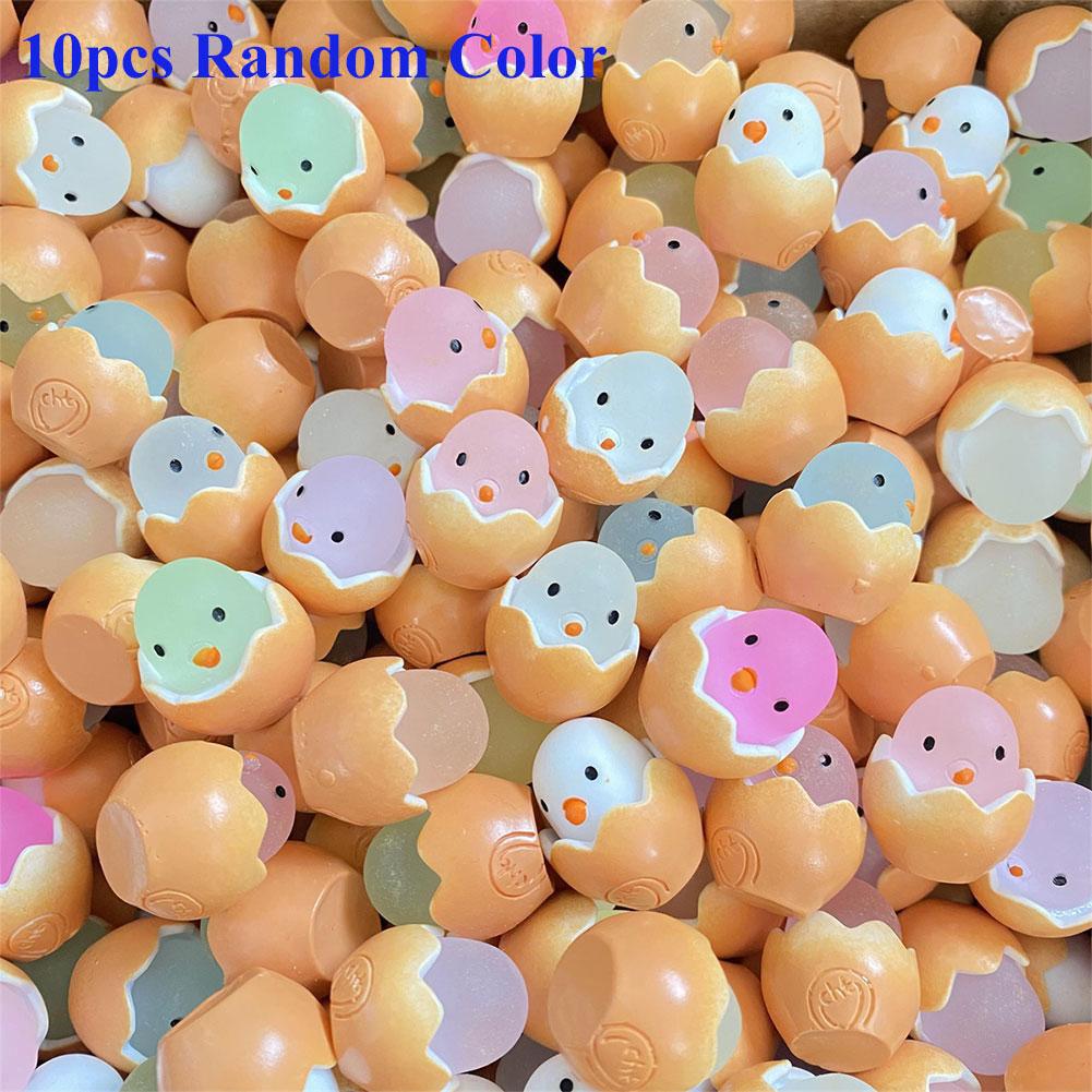 

10 шт. пасхальные скорлупы цыплят микро ландшафтные украшения светящиеся пасхальные яйца орнамент пасхальный декор своими руками подарки случайный цвет