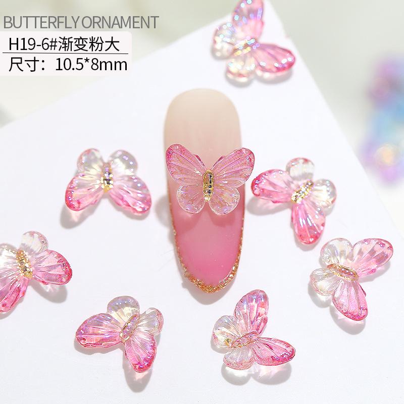 20 stuks vlinder nagelkunst accessoires - nageldecoraties met iriserende en driedimensionale vlinders gemaakt van hars voor nagelkunst.