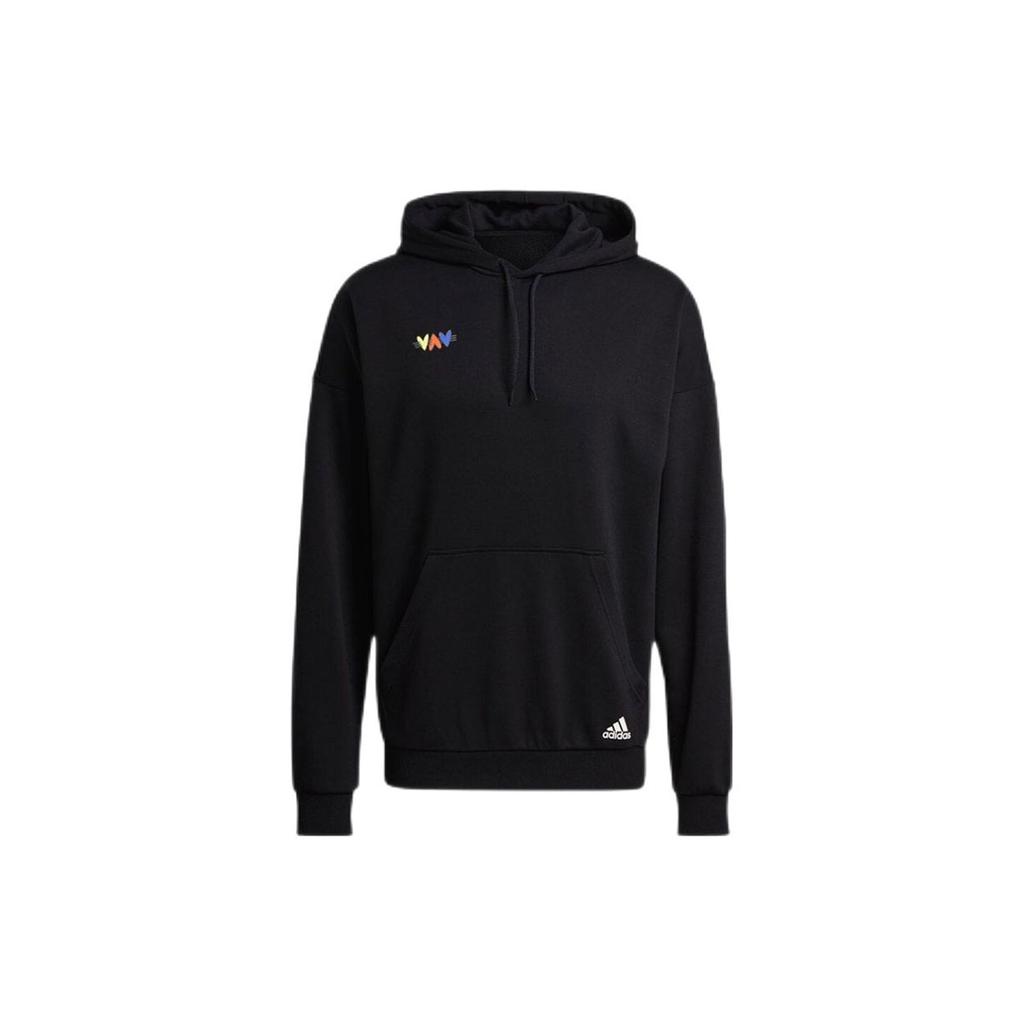 Adidas Back Logo Print Sports Hoodie Men Hoodies Black H61133