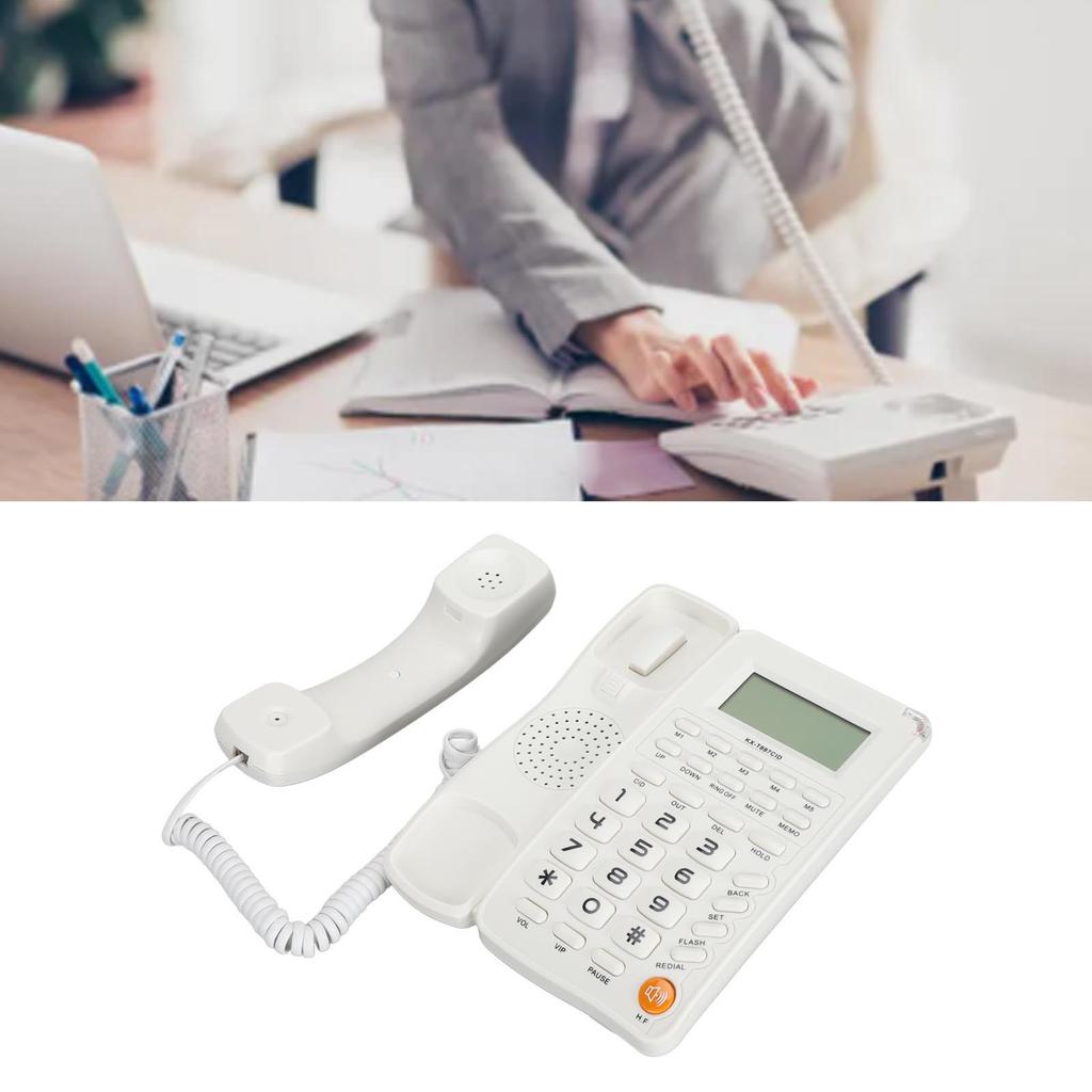 Desktop Telephone Big Button Corded Landline Telephone 16 Bit HD Screen Wired Phone for Home Hotel