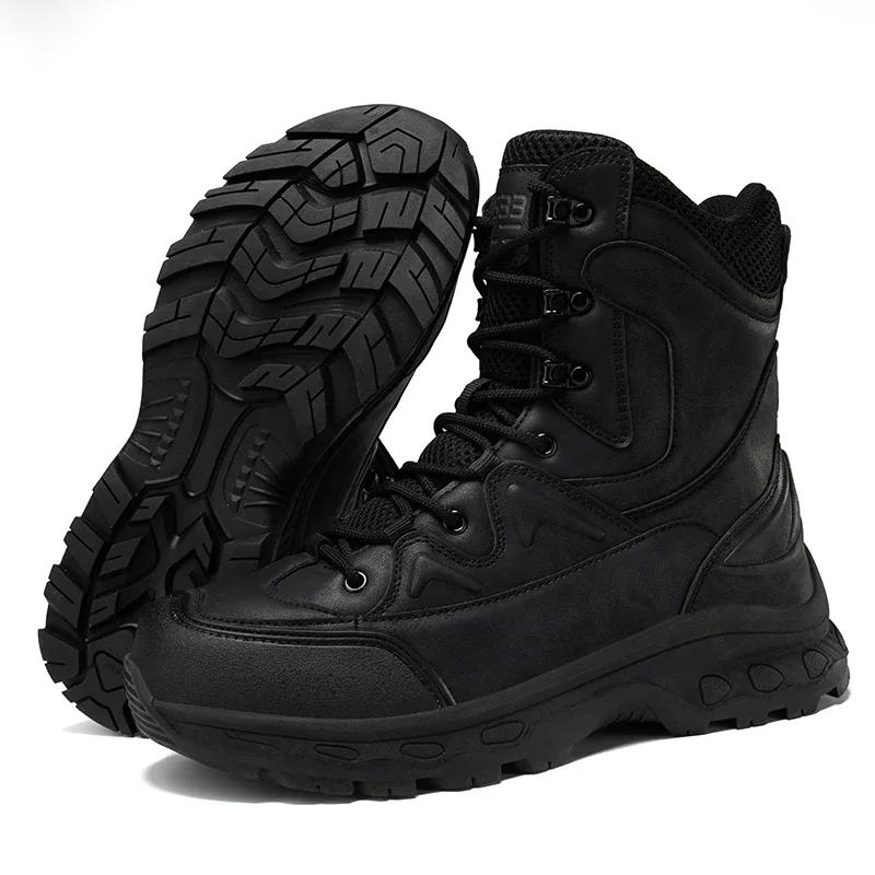 Fashion Men Boots Desert Tactical Boots Mens High Top Outdoor Hiking Shoes Waterproof Ankle Work Safty Sneakers