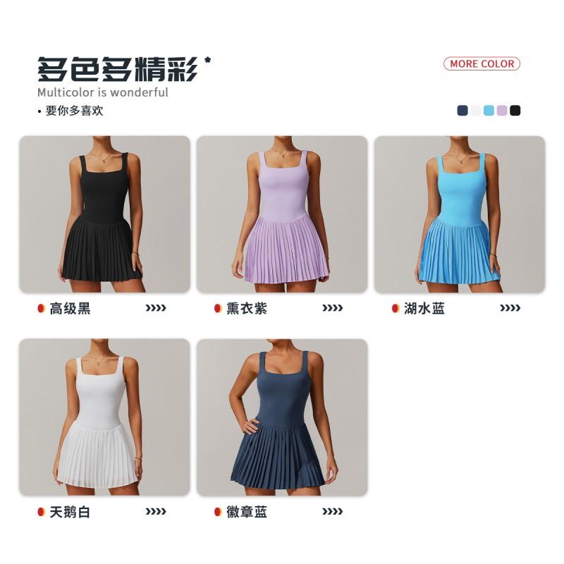Womens Tennis Skort With Built-in Shorts 4-Way Stretch Pleated Skirt Gym Running Yoga Sport