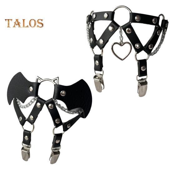 Women Harness Garter Leg Ring Rivet Fake Spider Decor Faux Leather Adjustable Punk Gothic Thigh Ring Cosplay Honeymoon Seductive Garter Belt Non-Slip