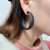 European and American fashion, commuter style, sophisticated earrings, fresh green spray paint, simple geometric circle silver needle earrings for