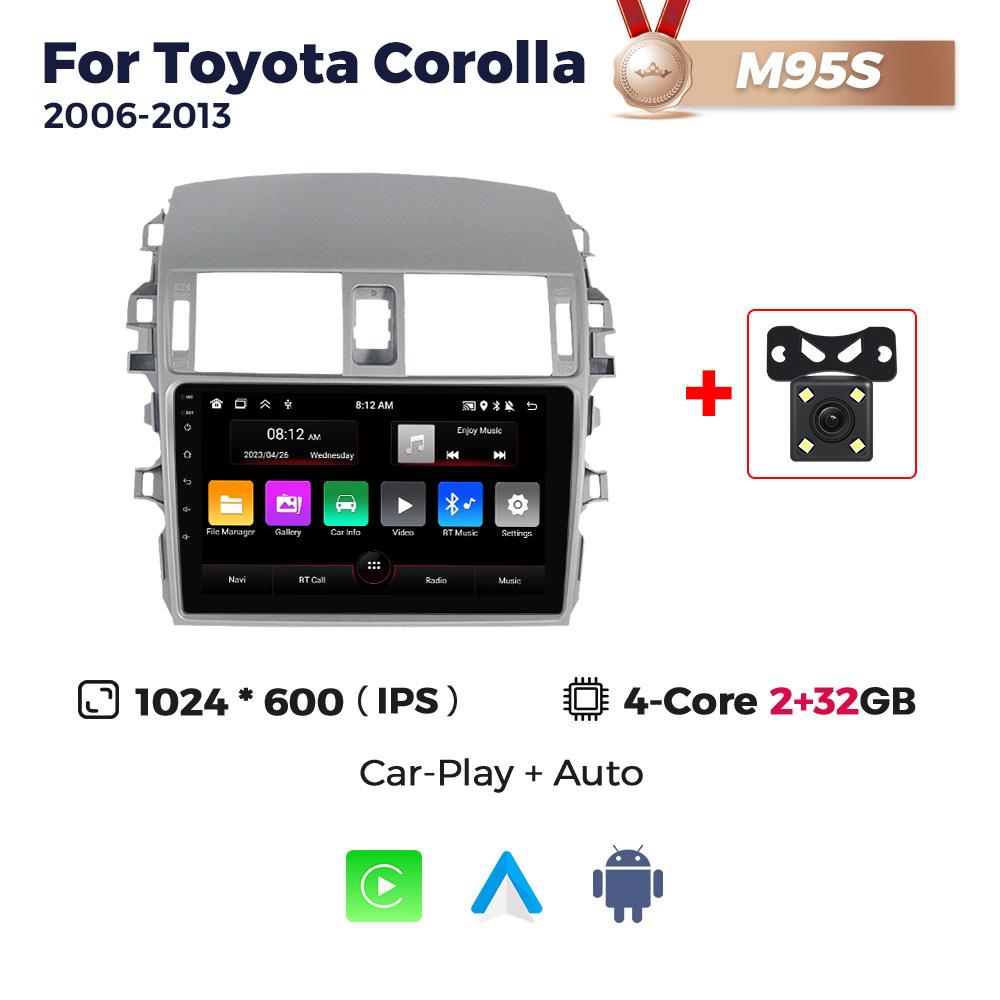 Navifly 8-Core 8+256GB Android Car Radio Multimedia Player For Toyota Corolla 2006-2013 GPS Stereo Wireless Carplay Auto DSP RDS